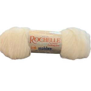 ROCHELLE Mohlon 100% DuPont Orlon Acrylic Yarn White NEW Vintage 2‎ Oz SO SOFT!